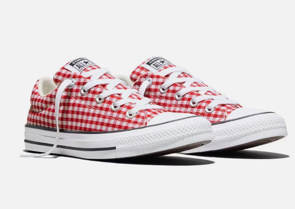 Converse CTAS Street Oxfords Low Tops Gingham Size 8 Red White NWT